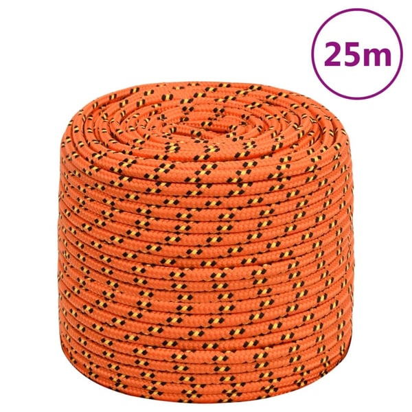 vidaXL tovværk til båd 8 mm 25 m polypropylen orange