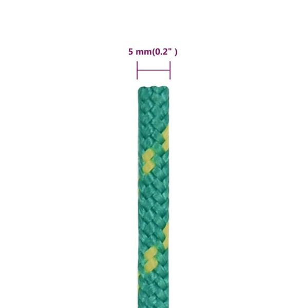 vidaXL Veneköysi vihreä 5 mm 50 m polypropeeni