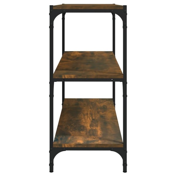 vidaXL Bokhylle røkt eik 80x33x70,5 cm konstruert tre og stål