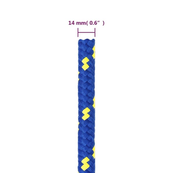 vidaXL Veneköysi sininen 14 mm 25 m polypropeeni