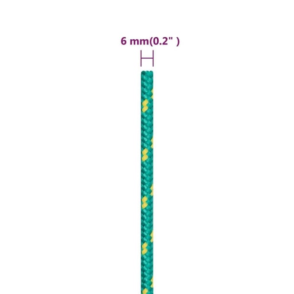 vidaXL Veneköysi vihreä 6 mm 50 m polypropeeni