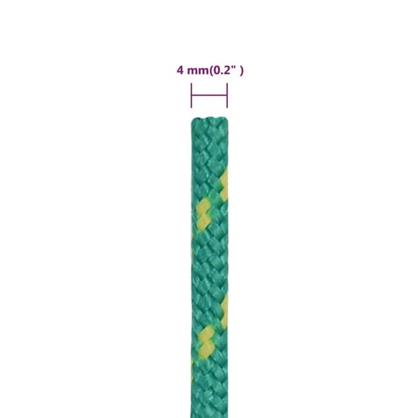 vidaXL Båttau grønn 4 mm 250 m polypropylen