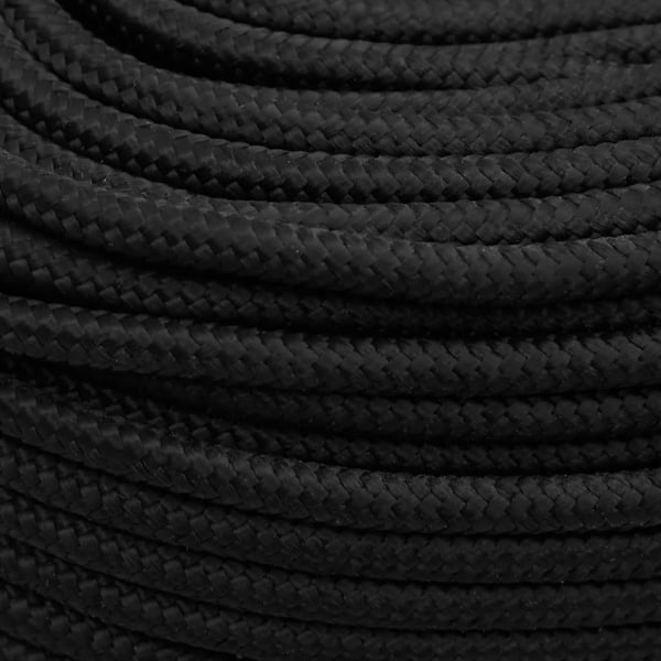 vidaXL Båttau helsvart 10 mm 25 m polypropylen