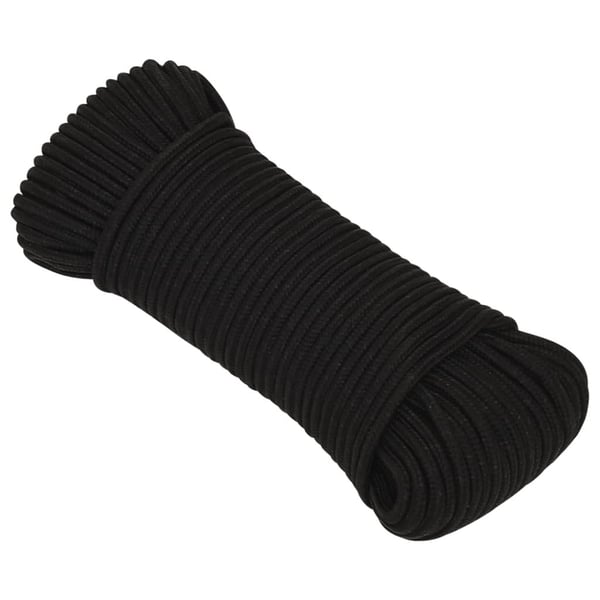 vidaXL Arbeidstau svart 5 mm 50 m polyester