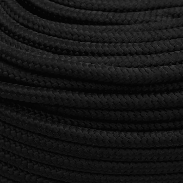 vidaXL Arbeidstau svart 6 mm 25 m polyester