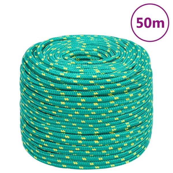 vidaXL Båttau grønn 8 mm 50 m polypropylen