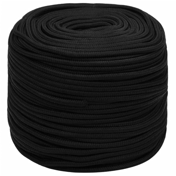 vidaXL Arbeidstau svart 6 mm 50 m polyester