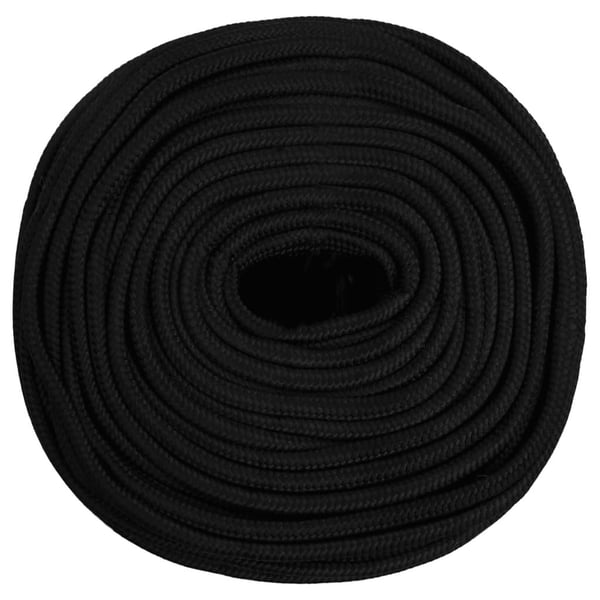 vidaXL Arbeidstau svart 10 mm 50 m polyester