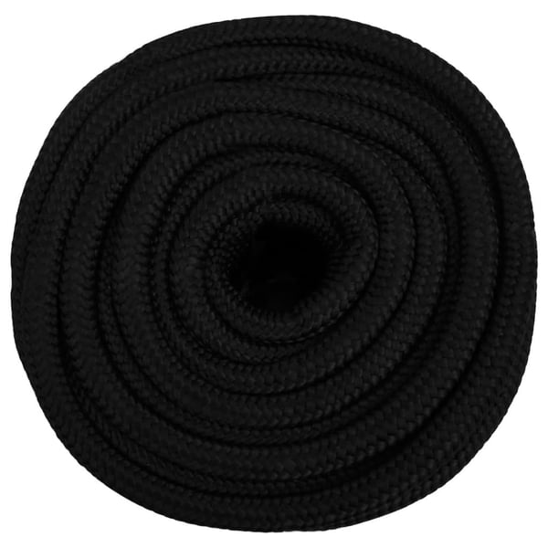 vidaXL Arbeidstau svart 16 mm 25 m polyester