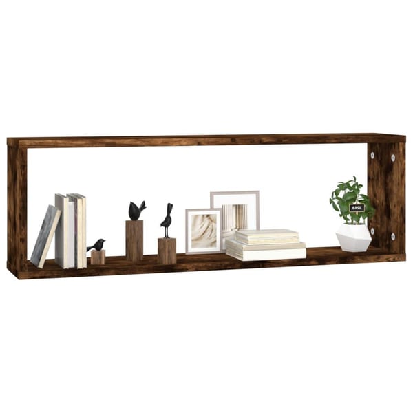 vidaXL Vägghyllor 2 st rökfärgad ek 80x15x26,5 cm konstruerat trä