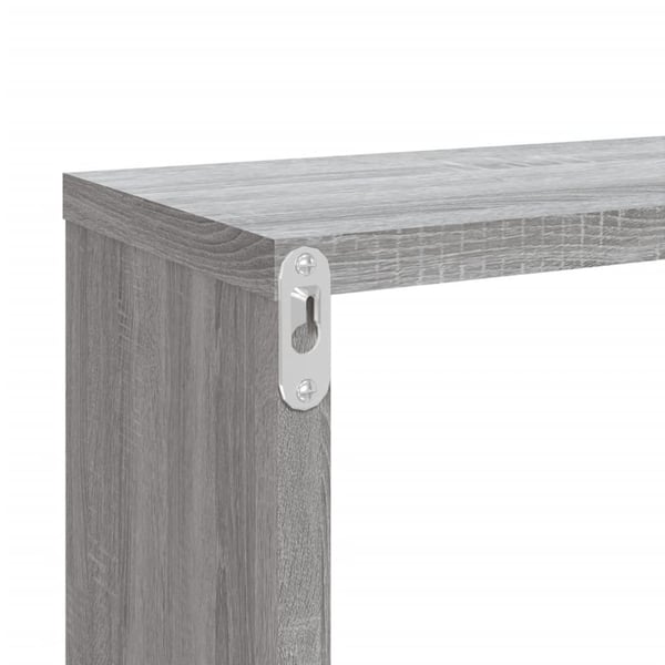 vidaXL væghylder 2 stk. 80x15x26,5 cm konstrueret træ grå sonoma-eg