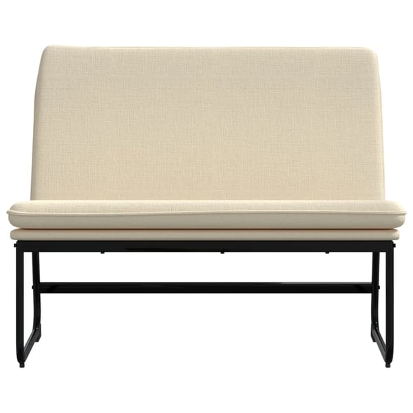 vidaXL bænk 100x75x76 cm stof cremefarvet