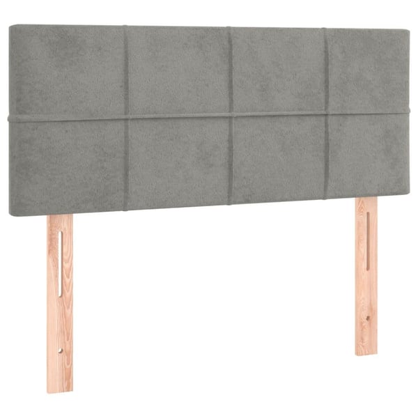 vidaXL kontinentalseng med madras 80x200 cm fløjl lysegrå