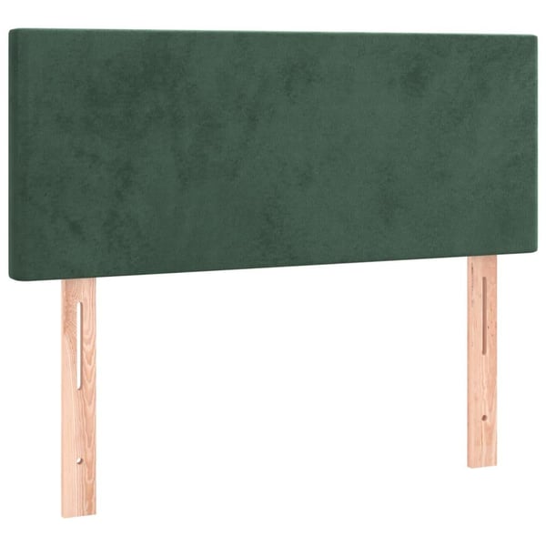 vidaXL kontinentalseng med LED-lys 80x200 cm velour mørkegrøn