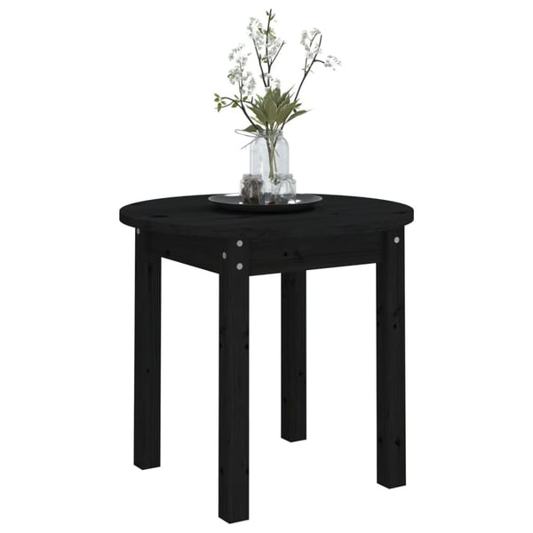vidaXL Salongbord svart Ø 45x40 cm heltre furu