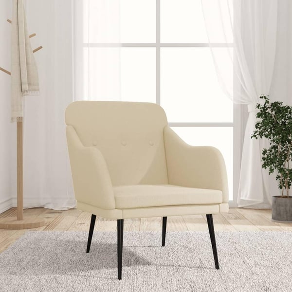vidaXL lænestol 63x76x80 cm stof cremefarvet