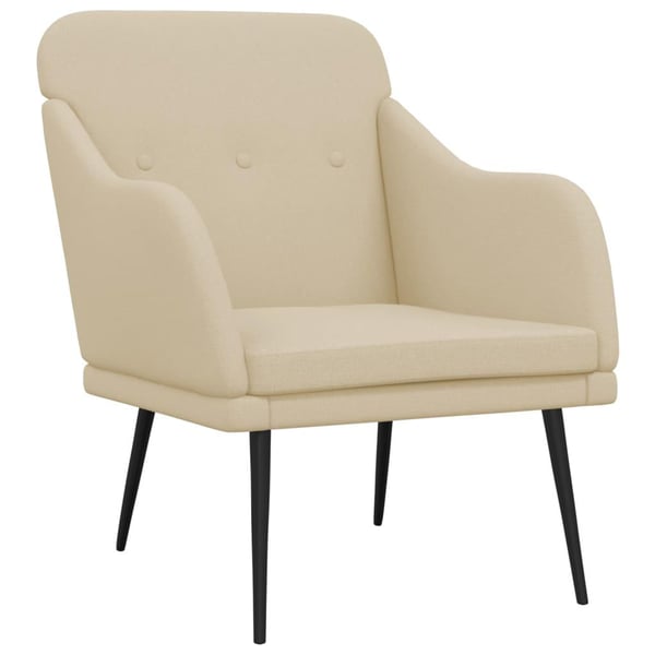 vidaXL lænestol 63x76x80 cm stof cremefarvet