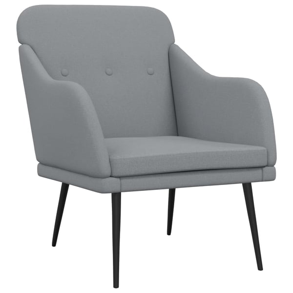vidaXL lænestol 63x76x80 cm stof lysegrå