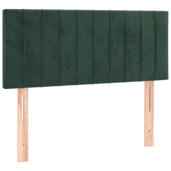 vidaXL kontinentalseng med madras 80x200 cm fløjl mørkegrøn