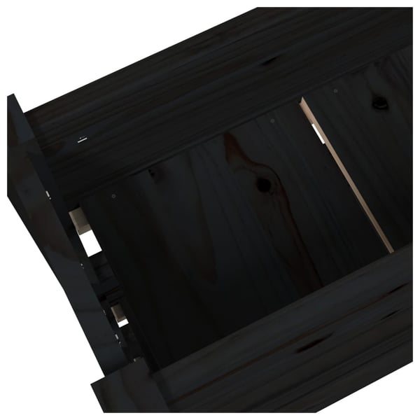 vidaXL plantekasse 77x25x104,5 cm massivt fyrretræ sort