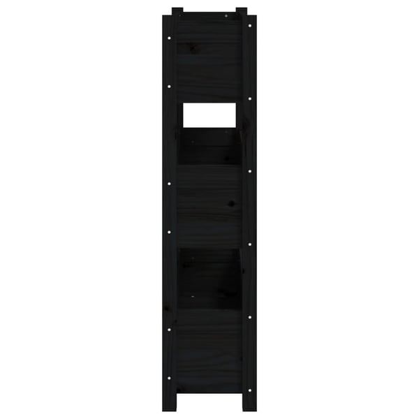 vidaXL plantekasse 77x25x104,5 cm massivt fyrretræ sort