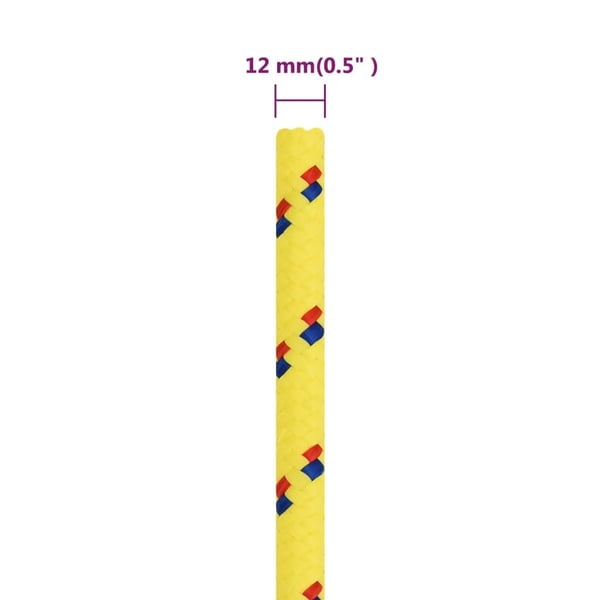 vidaXL Veneköysi keltainen 12 mm 250 m polypropeeni