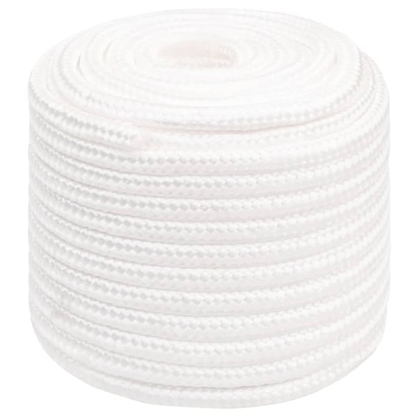 vidaXL Båttau helhvit 16 mm 250 m polypropylen