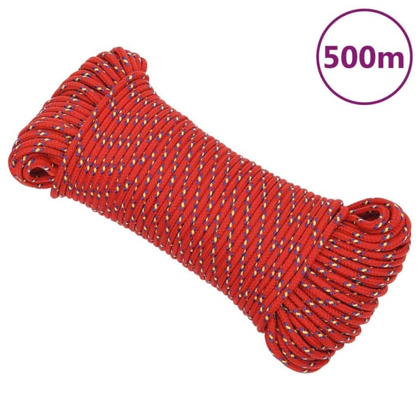 vidaXL Båttau rød 5 mm 500 m polypropylen
