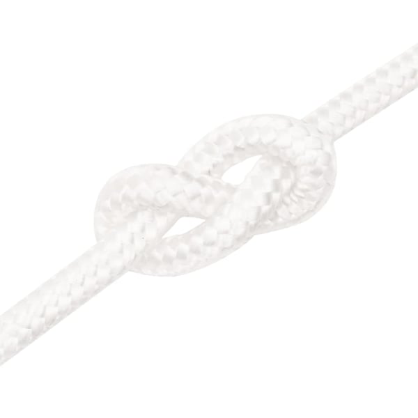 vidaXL Båttau helhvit 12 mm 100 m polypropylen