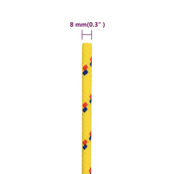 vidaXL Båttau gul 8 mm 250 m polypropylen