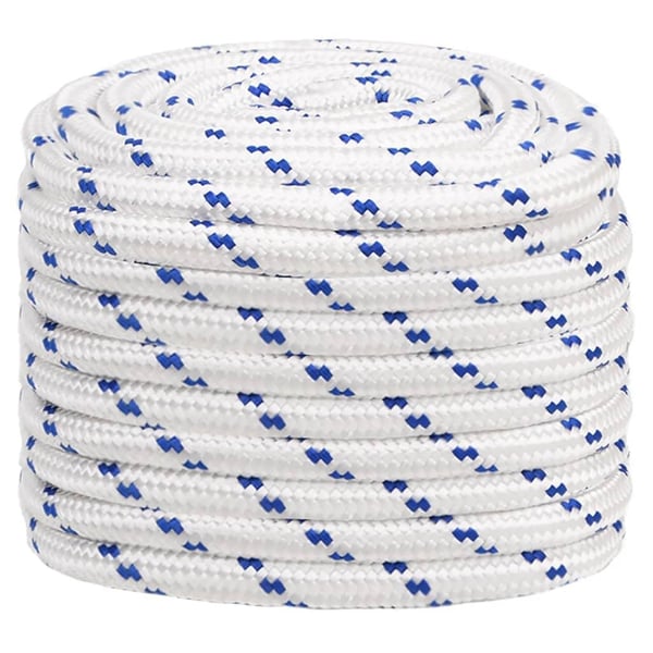vidaXL Båttau hvit 20 mm 100 m polypropylen