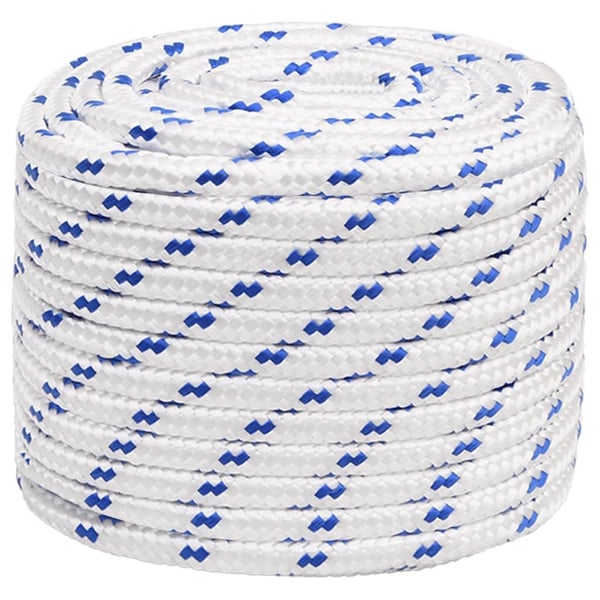 vidaXL Veneköysi valkoinen 16 mm 100 m polypropeeni