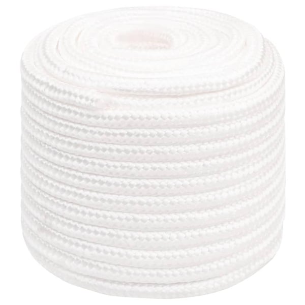 vidaXL Båttau helhvit 18 mm 50 m polypropylen