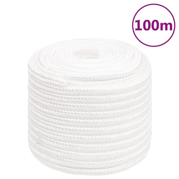 vidaXL tovværk til båd 18 mm 100 m polypropylen hvid