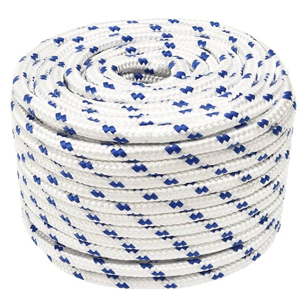 vidaXL Båttau hvit 14 mm 100 m polypropylen