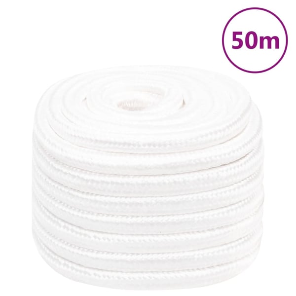 vidaXL tovværk til båd 20 mm 50 m polypropylen hvid