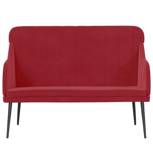 vidaXL Bänk vinröd 110x76x80 cm sammet