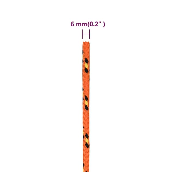 vidaXL Båttau oransje 6 mm 500 m polypropylen