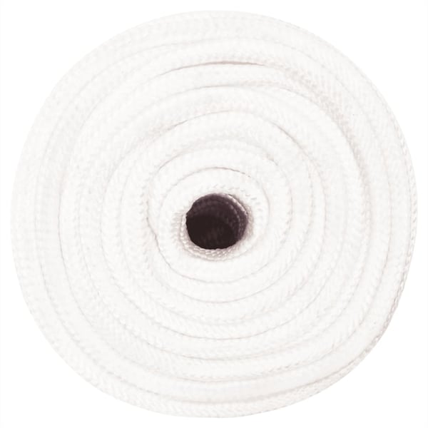 vidaXL Veneköysi täysvalkoinen 12 mm 250 m polypropeeni