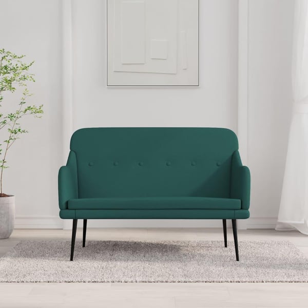 vidaXL bænk 110x76x80 cm stof mørkegrøn