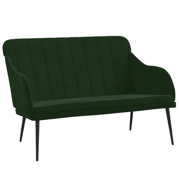 vidaXL bænk 110x76x80 cm velour Mørkegrøn