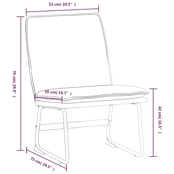vidaXL Loungestol gräddvit 52x75x76 cm tyg