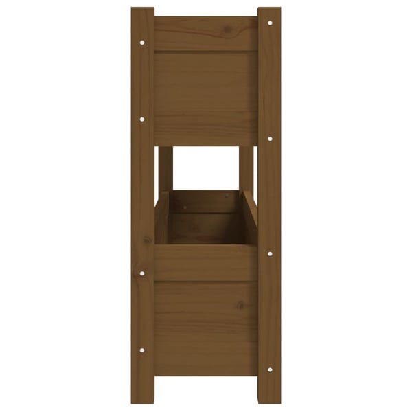 vidaXL plantekasse 112x25x66 cm massivt fyrretræ gyldenbrun