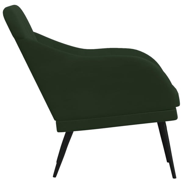 vidaXL lænestol 63x76x80 cm velour mørkegrøn