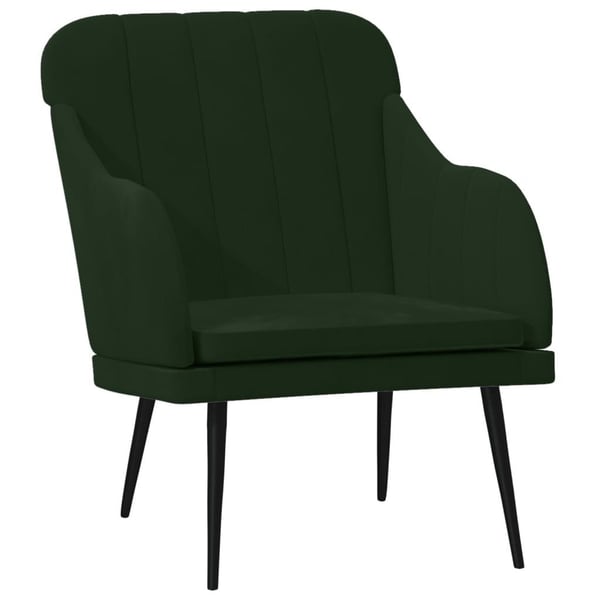 vidaXL lænestol 63x76x80 cm velour mørkegrøn