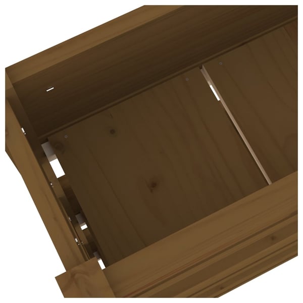 vidaXL plantekasse 112x25x104,5 cm massivt fyrretræ gyldenbrun