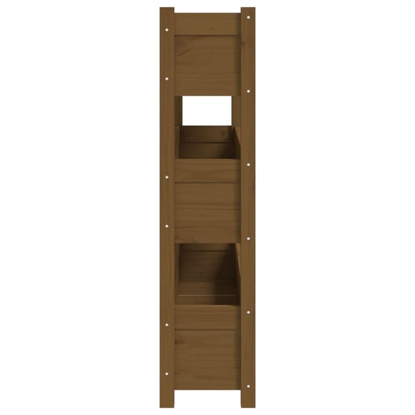 vidaXL plantekasse 112x25x104,5 cm massivt fyrretræ gyldenbrun