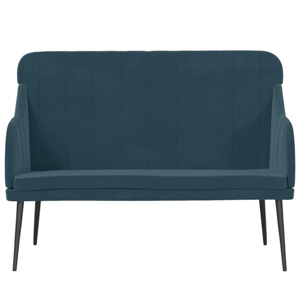 vidaXL bænk 110x76x80 cm velour blå