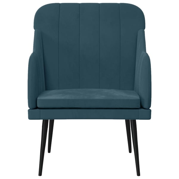 vidaXL lænestol 63x76x80 cm velour blå