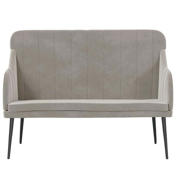 vidaXL bænk 110x76x80 cm velour lysegrå